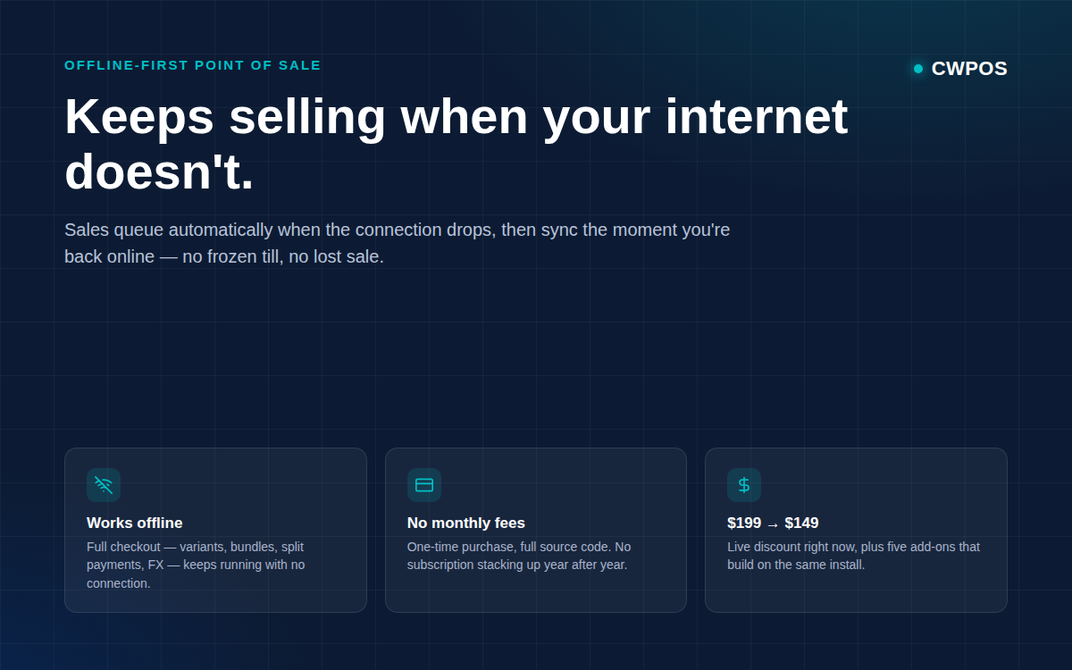 CWPOS: the point-of-sale that keeps working when your internet doesn't