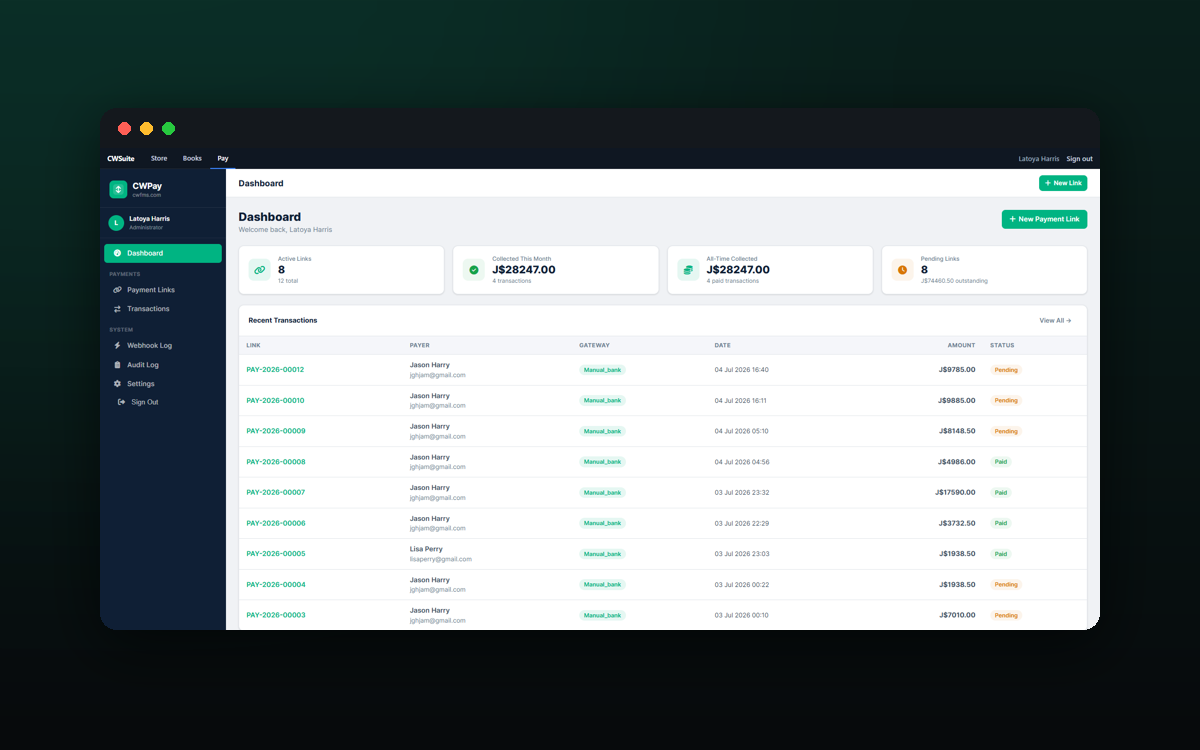 CWPay — Payment Links
